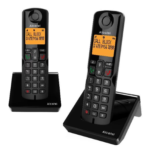 ALCATEL S280 DUO CORDLESS DECT + 1 AGGIUNTIVO CON VIVAVOCE 3 TASTI CHIAMATA RAPIDA BLACK